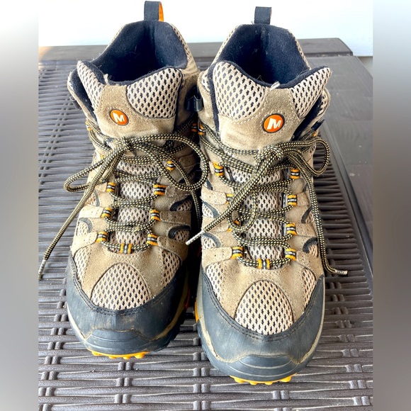 Merrell Continuum Walnut Hiking Boots Sz 11.5 Vibram Soles Suede Leather Upper - Picture 1 of 7